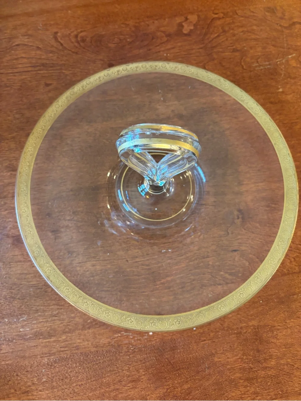 Center Handle Serving Tray w Gold Trim